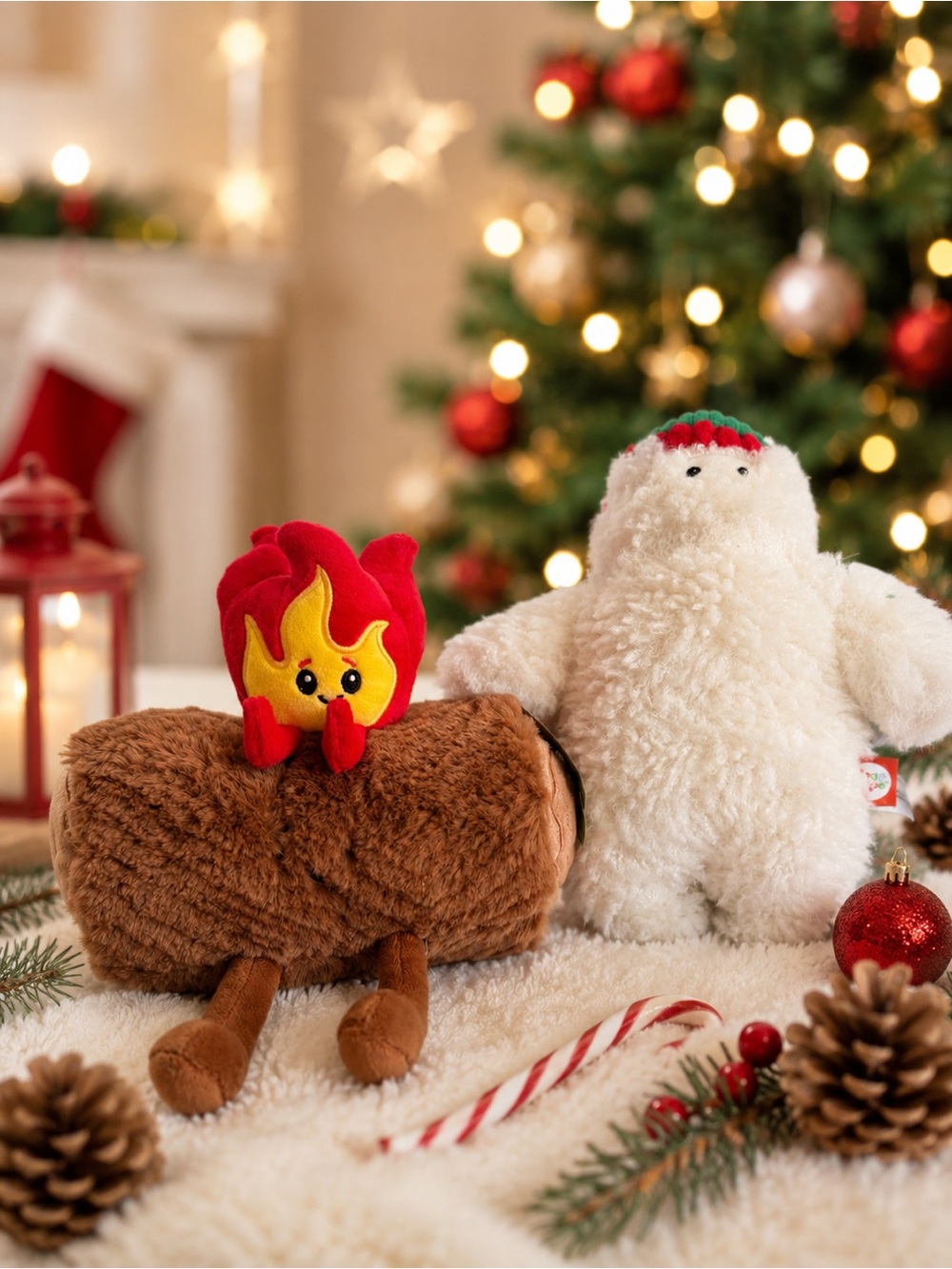 Pair of Holiday GIGGLESCAPE Plush - Yule Log & Yeti - Target Brand New with Tags